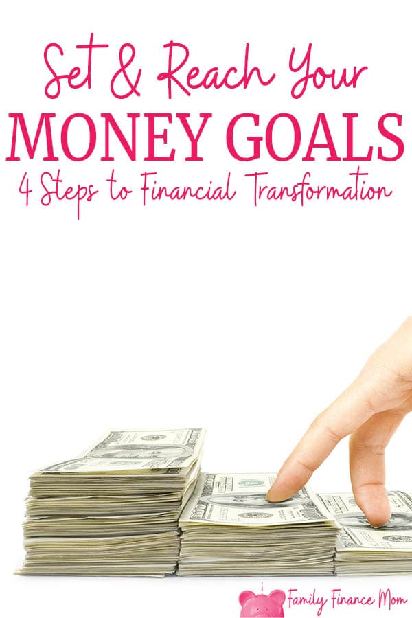 End financial stress and overwhelm and start reaching your family's money goals. Learn how to move from paycheck to paycheck to wealth creation for your family's future in 4 simple steps #personalfinance #financialplanning #familyfinance #moneytips